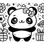 coloriage panda kawaii de pour enfants