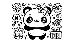 coloriage panda kawaii de pour enfants