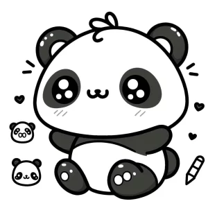 coloriage panda kawaii à imprimer gratuitement pdf