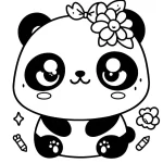 coloriage panda kawaii gratuit a imprimer