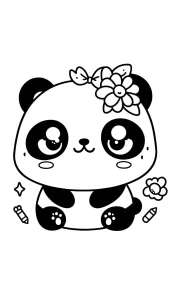 coloriage panda kawaii gratuit a imprimer