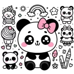 coloriage panda kawaii gratuit en ligne