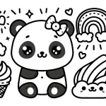 coloriage panda kawaii pour enfant a imprimer gratuit