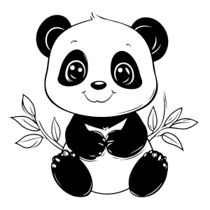 image pour coloriage panda kawaii enfant