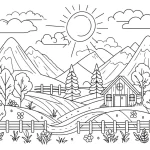 coloriage paysage educatif pour enfant