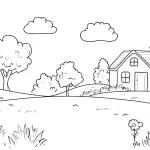 coloriage paysage à imprimer pdf gratuit
