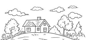 coloriage paysage a colorier en ligne gratuitement