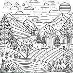 coloriage paysage a dessiner et imprimer