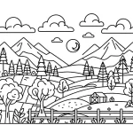 coloriage paysage d