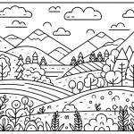 imprimer coloriage paysage