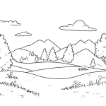 coloriage paysage pour enfant de 8 ans