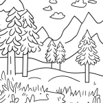 coloriage paysage à imprimer pour enfant de 6 ans