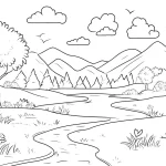 coloriage paysage a imprimer gratuitement