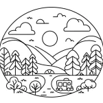 coloriage paysage pour enfant de 3 ans