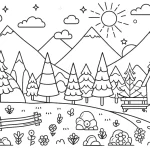 coloriage paysage a imprimer