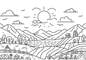 coloriage paysage pour enfant a imprimer gratuit