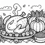 coloriage Action de grâce pour enfants