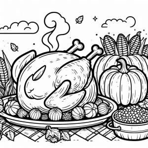 coloriage Action de grâce pour enfants