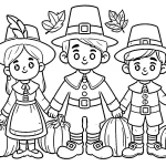 coloriage Action de grâce a imprimer pour enfant de 4 ans