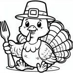 image de coloriage Action de grâce pour enfant