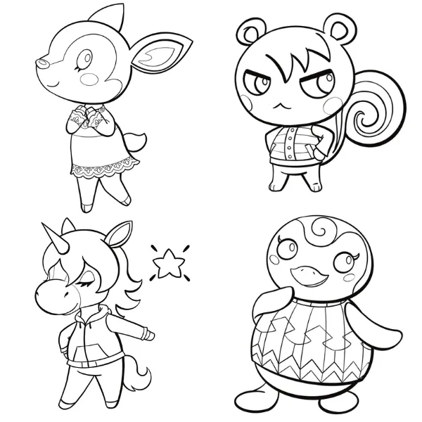 Tranh tô màu Animal Crossing