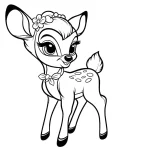 coloriage Bambi pour enfant de 6 ans