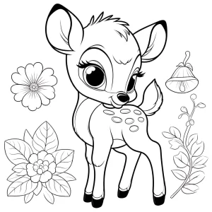 coloriage Bambi pour enfant de 8 ans