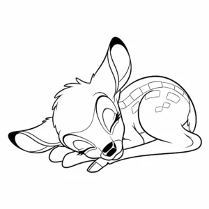 coloriage Bambi Endormi et dessin a imprimer