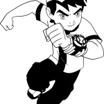 coloriage Ben 10 a imprimer pour enfant de 4 ans