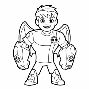coloriage Ben Transformé à imprimer kawaii