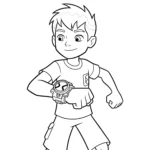 coloriage Ben avec l’Omnitrix de pour enfants