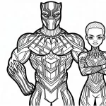 coloriage Black Panther pour enfants a imprimer gratuit