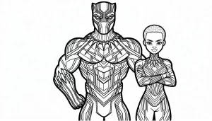 coloriage Black Panther pour enfants a imprimer gratuit