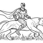 coloriage Black Panther à imprimer pour enfant de 4 ans