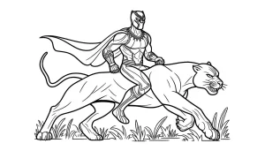 coloriage Black Panther à imprimer pour enfant de 4 ans