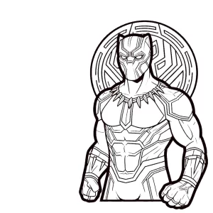 coloriage Black Panther a colorier en ligne