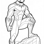 coloriage Black Panther a imprimer pour enfant de 4 ans