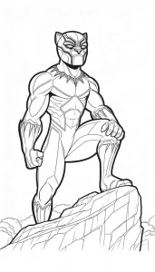 coloriage Black Panther a imprimer pour enfant de 4 ans