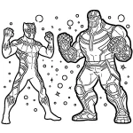 image de coloriage Black Panther pour enfant