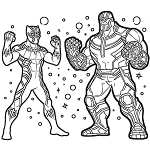 image de coloriage Black Panther pour enfant