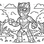 coloriage Black Panther à imprimer pour enfant de 8 ans