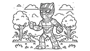coloriage Black Panther à imprimer pour enfant de 8 ans