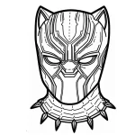 coloriage Black Panther à imprimer kawaii