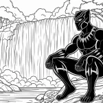 coloriage Black Panther à imprimer a4