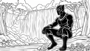 coloriage Black Panther à imprimer a4