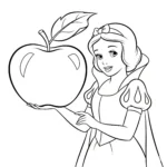 coloriage Blanche Neige et la pomme educatif pour enfant