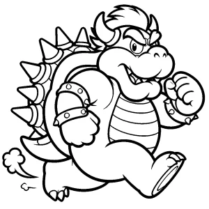 coloriage Bowser a imprimer pour enfant de 4 ans