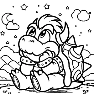 coloriage Bowser à imprimer pour enfant de 4 ans