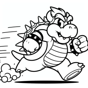 coloriage Bowser à imprimer pour enfant de 9 ans