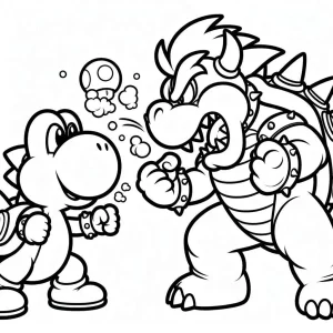 coloriage Bowser et découpage à imprimer